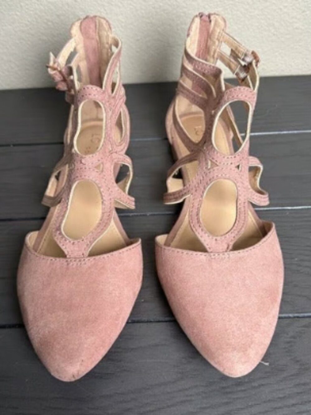 LC Lauren Conrad Faux Suede Pink Flats - Picture 2 of 8